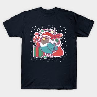 Christmas Lovebird Blue T-Shirt